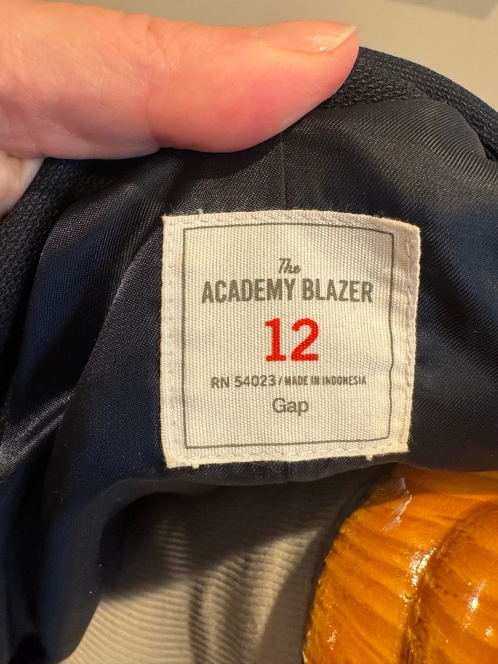 Gap Navy Blue Academy Blazer Jacket Striped Lining 12 Sporty Preppy Classic